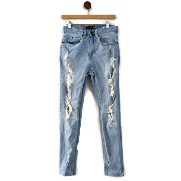 Empyre Verge Tapered Skinny Distressed Light Wash Jeans Men’s Size 28 - Picture 1 of 8